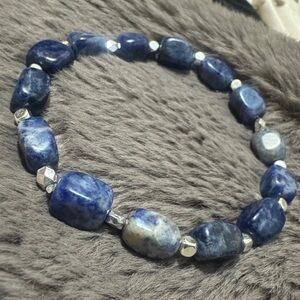 Sodalite Intuition Blue Gemstone Beaded Bracelet